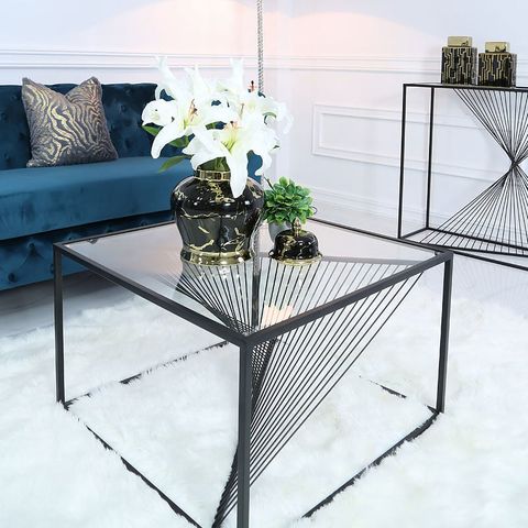 Ava Black Metal And Clear Glass Coffee Lounge Table With Unique Design ... with regard to The Enduring Appeal of Clara Tables with Black Metal and Clear Glass